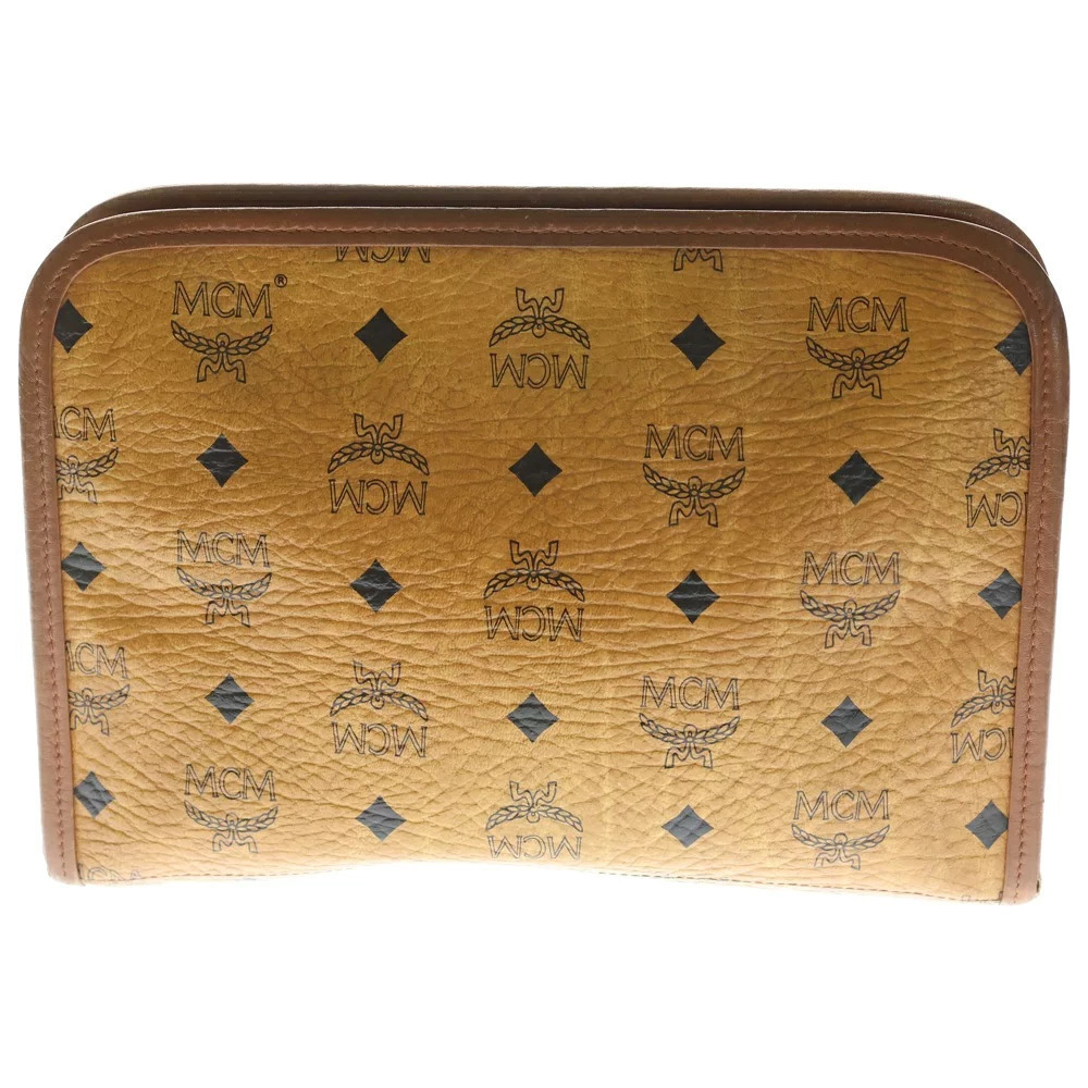 Mcm Tan Shoulder Logogram Camel Bag Clutch